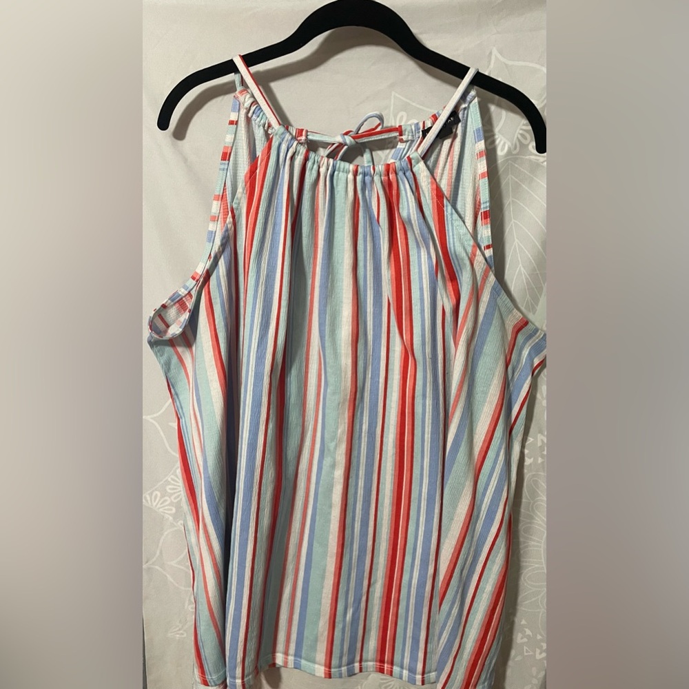 Skinny strap high neck ties in back